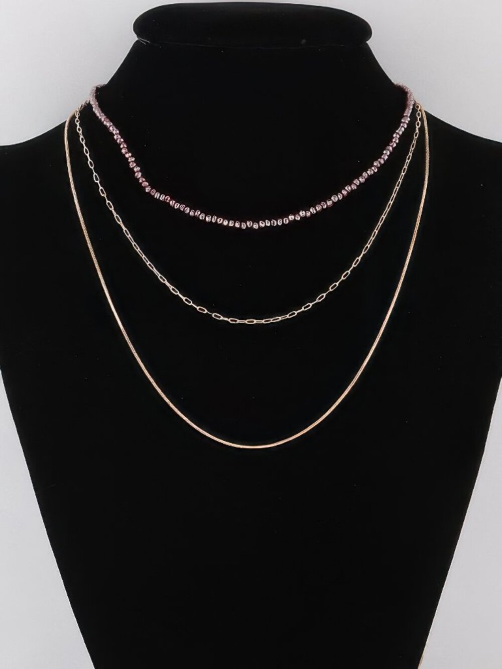 Multi Stone N Link Chain Necklace
